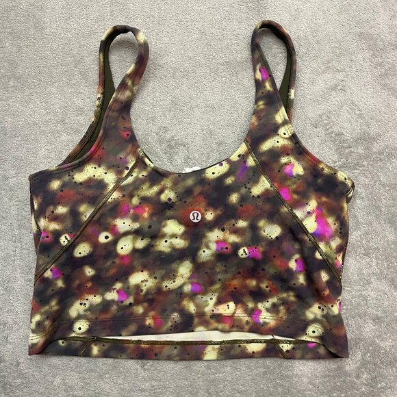 Lululemon Align Tank Top 10 Soft Focus Splatter Green Multi Print Athletic Crop - Picture 4 of 6